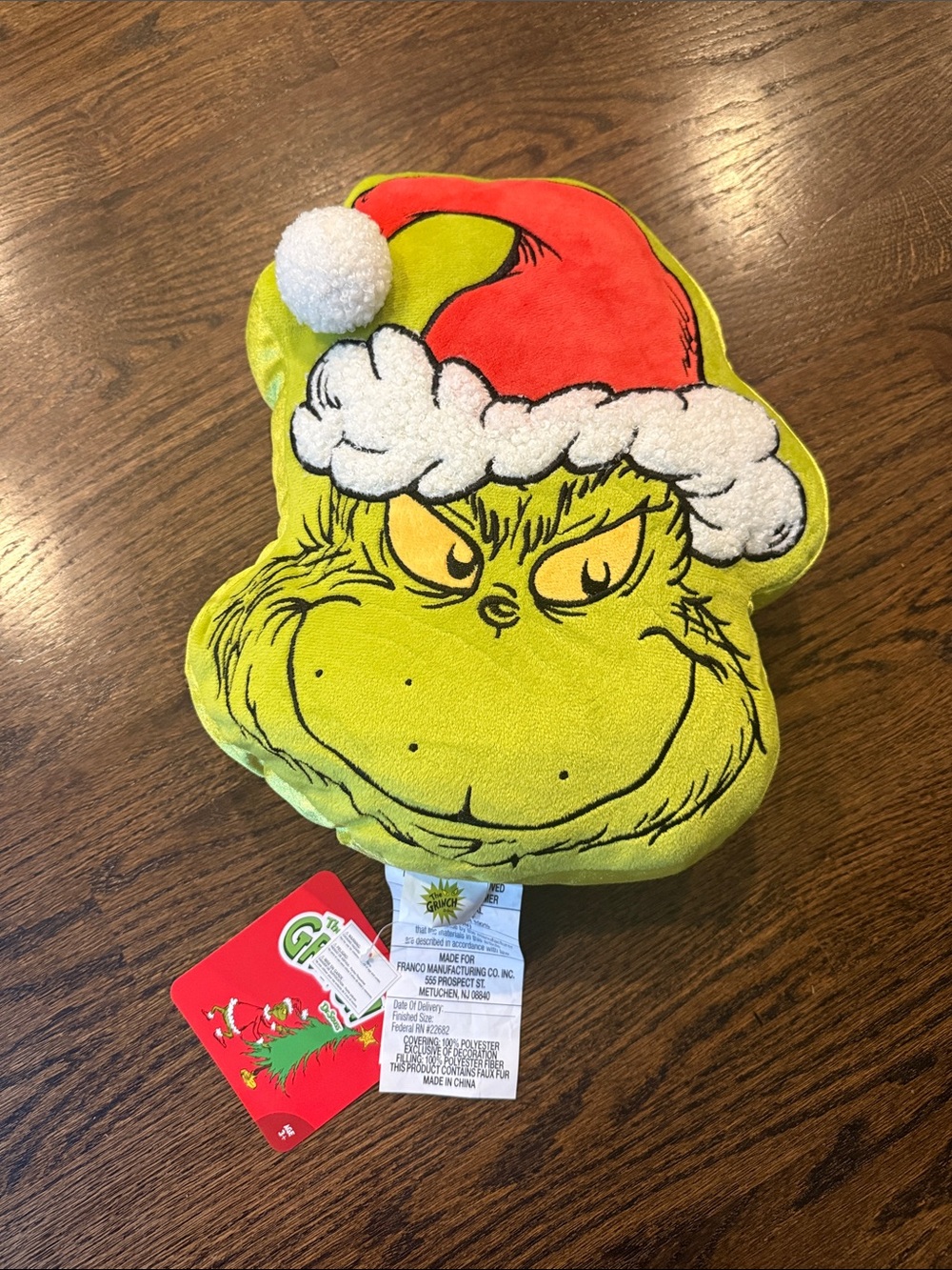 Grinch Holiday Plush Accent Pillow - Green